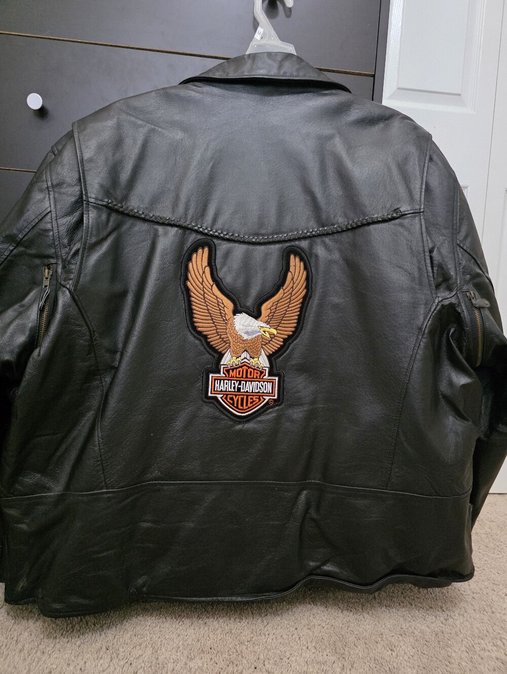 Vintage Heavy Leather Motorcycle Biker Jacket w/ Thinsulate Liner Size 54-2XL3XL